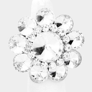 Elegant Silver Floral Ring